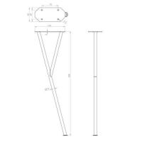 PIED FILAIRE H450MM ACIER NOIR 