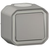 INTER POUSSOIR IP55 PLEXO GRIS 