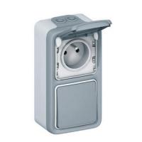  PRISE + V&V VT IP55 PLEXO GRIS 