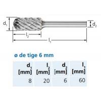  FRAISE CARBURE CYLINDR 8X20MM 
