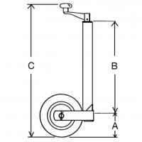  ROUE JOCKEY TUBE 60MM 700MM 
