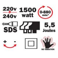  PERFO BURINEUR SDS+ 5.5J 1500W 