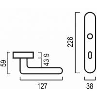  ENS PORTE ALU 195MM LILO CLE L 
