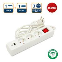  BLOC 3 PRISES 2P+T 16A + INTER 