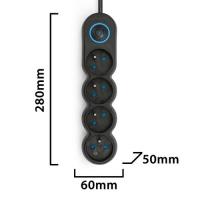  BLOC 4 PRISES 2P+T 16A + INTER 