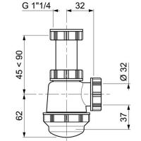  SIPHON LAVABO CULOT COURT D32 