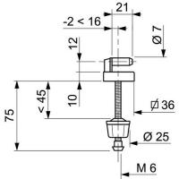  FIXATION ABATTANT METAL / PLAS 