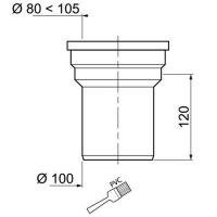  MANCHON WC DROIT D100 